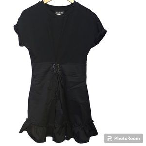 Sugarlips prairie cottagegore faux corset waist mini dress